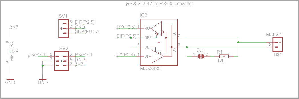 VFD Modbus signal adapter schematic