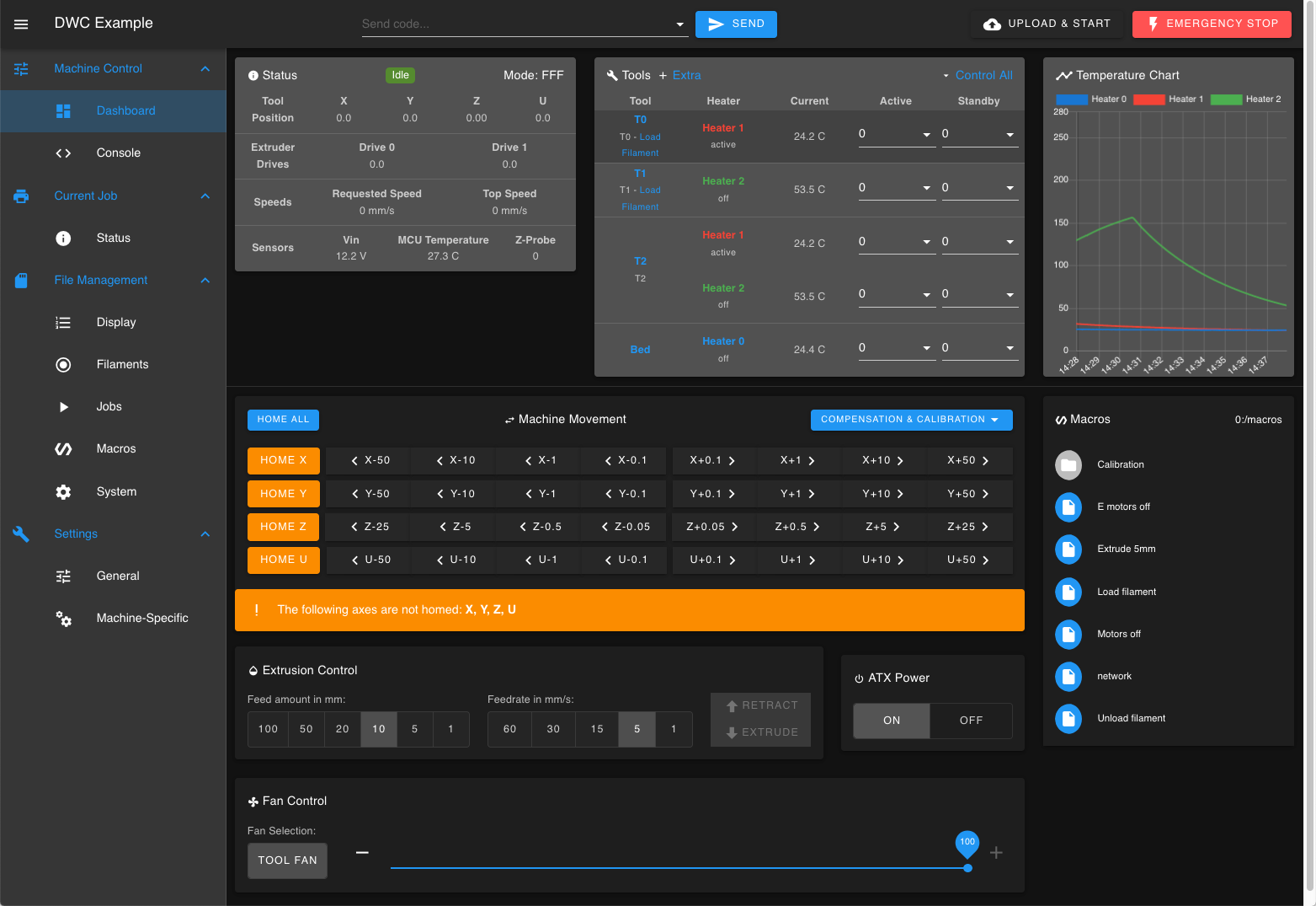 Duet Web Control (DWC) Screenshot