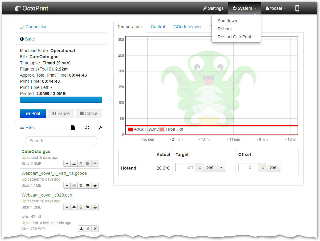 OctoPrint Screenshot 9